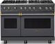 Viking® 5 Series 48" Cast Black Pro Style Gas (LP) Range with Brushed Brass Trim-0