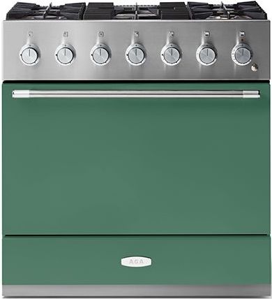 AGA™ Mercury 36" Stainless Steel Pro Style Dual Fuel Range with Mineral Green Door-0