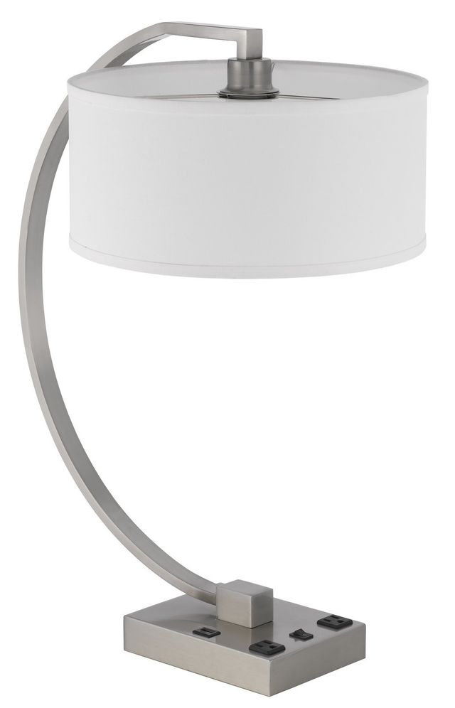 Cal® Lighting & Accessories Belfort Brushed Steel Table Lamp-0