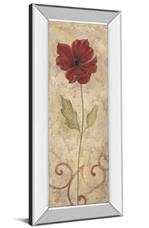 Classy Art Red Flower II Mirror Framed Wall Art-1