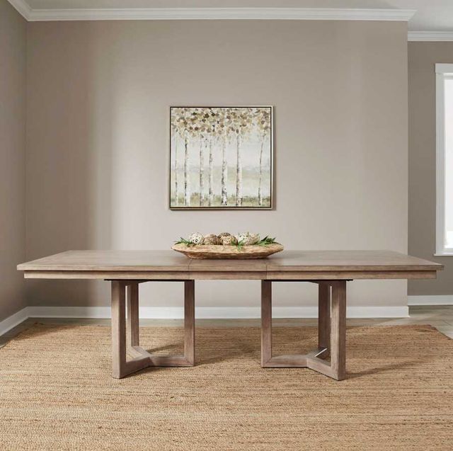 Liberty Furniture Proximity Place Barley Buff Double Pedestal Dining Table-1
