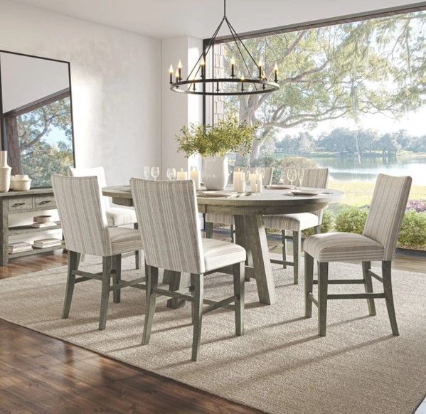 Jofran Inc. Telluride Beige/Driftwood Upholstered Counter Stool-1