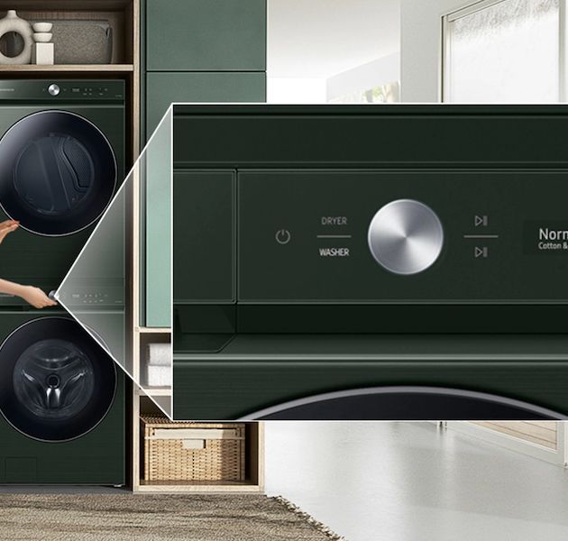 Samsung Bespoke Forest Green Front Load Laundry Stacking Kit-2