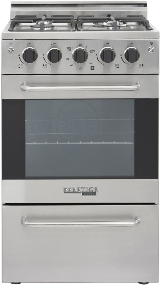 Unique® Appliances Prestige 20" Stainless Steel Freestanding Gas Range-0