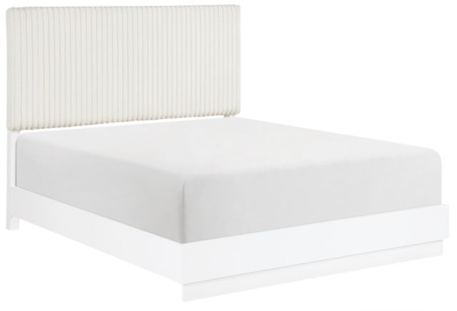 Homelegance® Linea Cream/Pearl White Queen Panel Bed-0