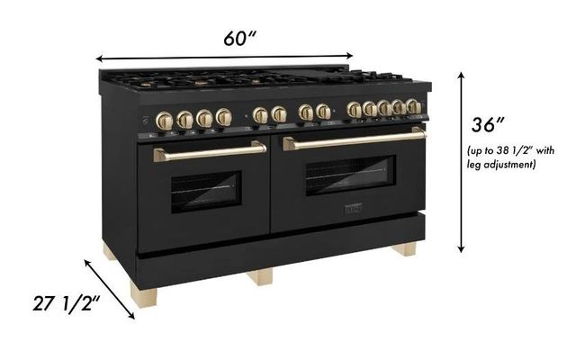 ZLINE Autograph Edition 60" Black Stainless Steel Pro Style Dual Fuel Range-1