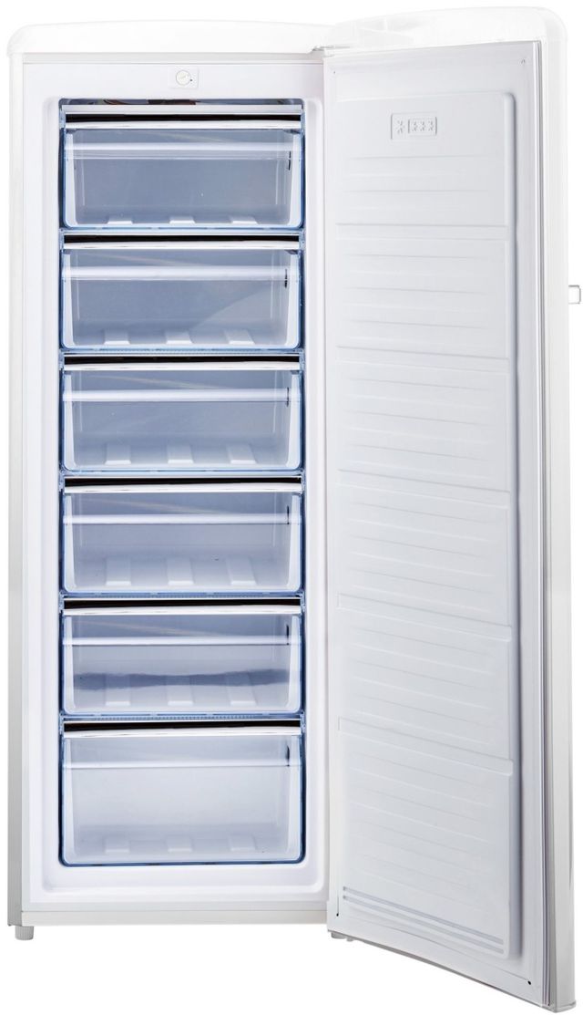Unique® Appliances Classic Retro 6 Cu. Ft. Marshmallow White Upright Freezer-1