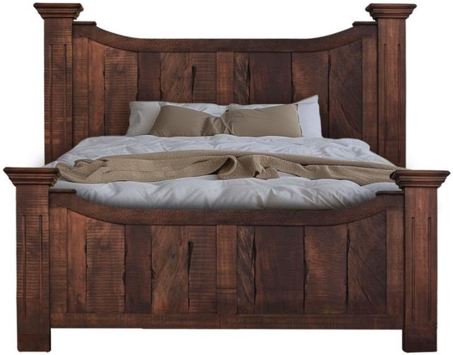 International Furniture Direct Madeira Brown Queen Panel Bed-3