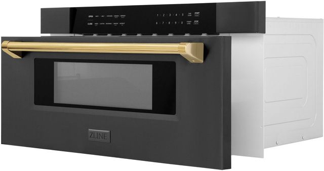 ZLINE Autograph Edition 1.2 Cu. Ft. Black Stainless Steel Microwave Drawer -3
