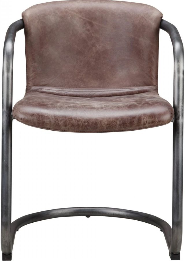 Moe's Home Collection Freeman 2-Piece Light Brown Leather Dining Arm Chair Set-1