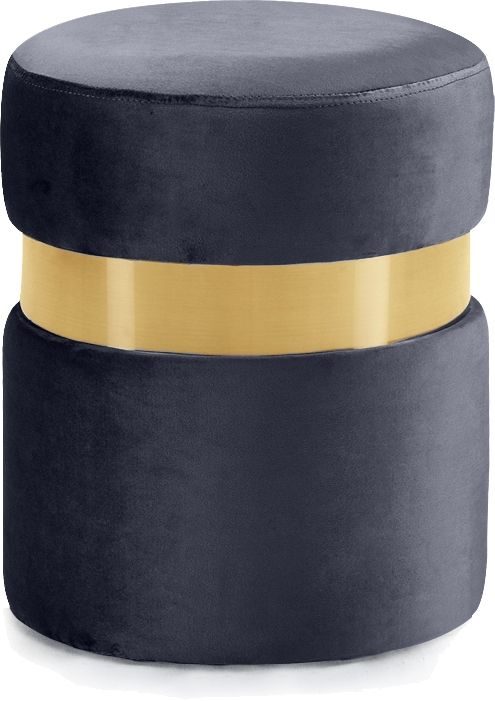 Meridian Furniture Hailey Grey Velvet Stool-0
