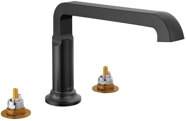 Delta Tetra® Matte Black Deck-Mount without Diverter Roman Tub Trim-0