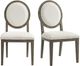 Elements International Versailles Contemporary Grey/White Round Back Dining Chair-2