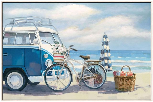 Classy Living Adventurous VW Bus on Beach Wall Art-0