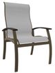 Telescope Casual Belle Isle Abalone/Beachwood Aluminum/Fabric Outdoor Sling Supreme Arm Chair with Chestnut Rustic Polymer Arm Accent-0