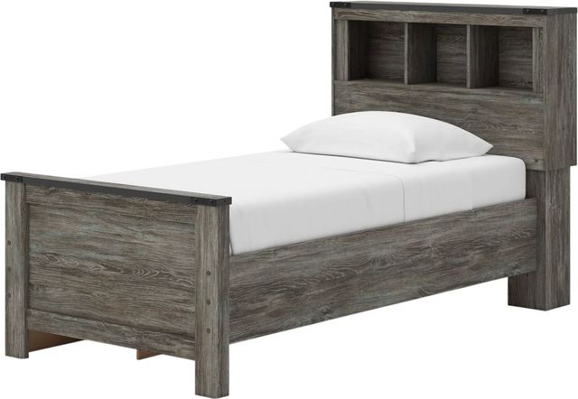 Signature Design by Ashley® Frandern Gray Twin Bookcase Panel Bed with Storage-2