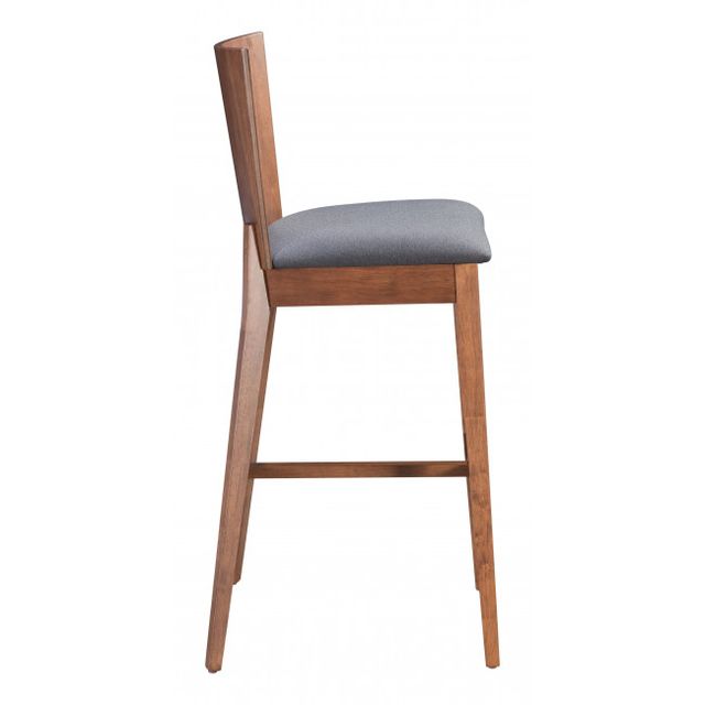 Zuo® Modern Ambrose Walnut/Gray Bar Chair-1