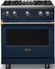 Viking® 5 Series 30" Slate Blue Pro Style Gas (NG) Range with Brushed Brass Trim-0