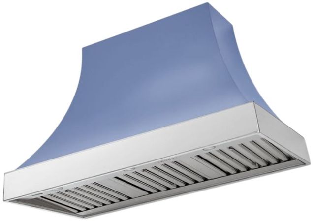AGA Cascade 48" Carnaby Blue Wall Mounted Range Hood  with Polished Chrome Trim-0