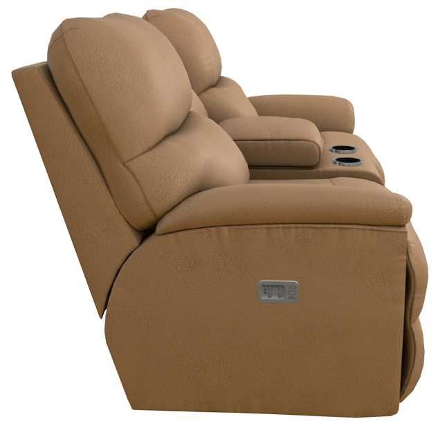 La-Z-Boy® Trouper Fawn Power Reclining Loveseat with Console, Headrest, and Lumbar-2