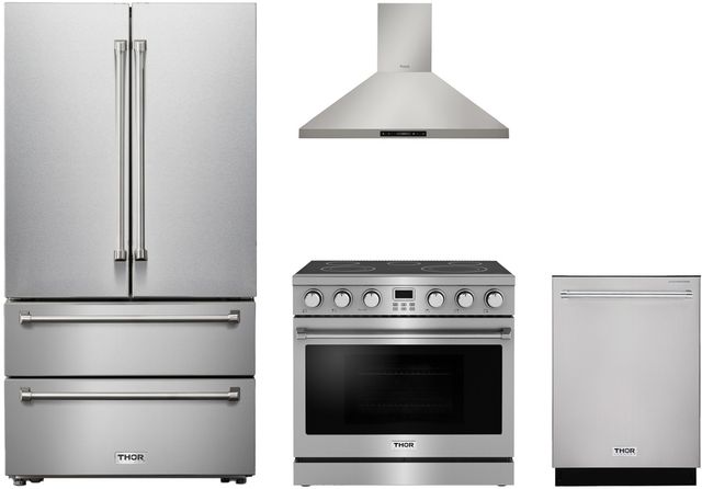 Thor Kitchen® 4 Piece Stainless Steel Electric Kitchen Package-0