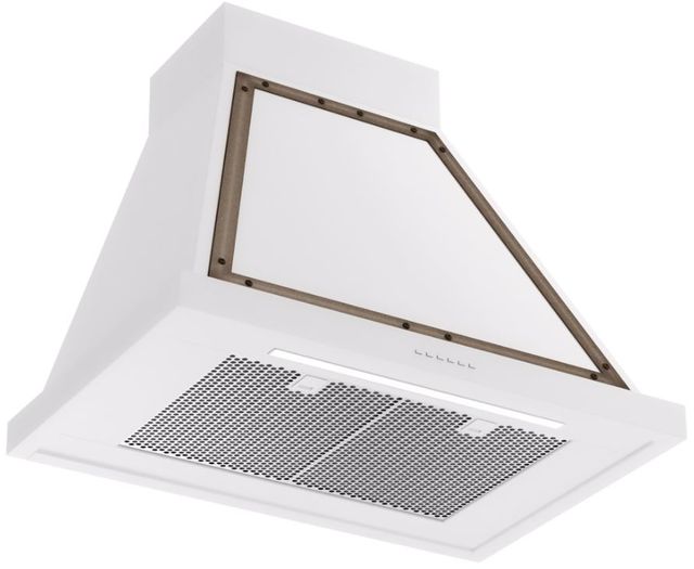 Ilve® Nostalgie II Noblesse 30" White Wall Mounted Range Hood with Burnished Trim-1