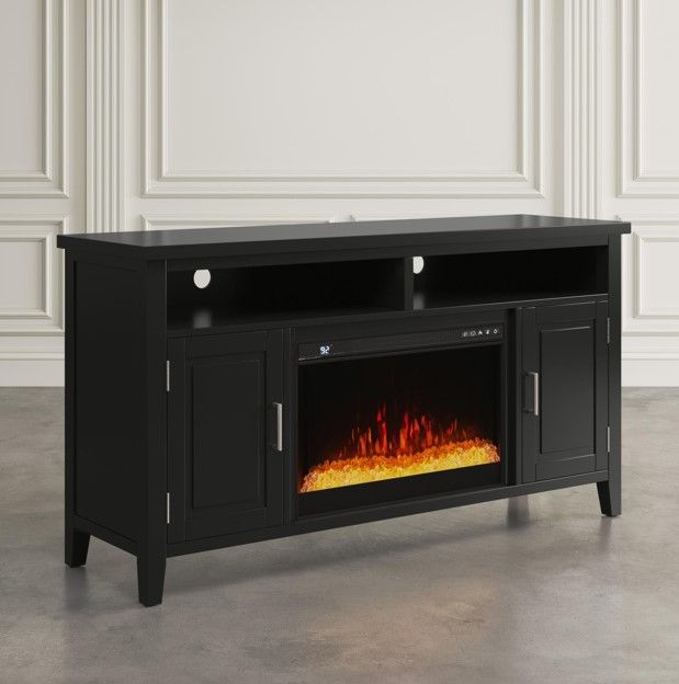 Jofran Inc. Urban Icon Black Electric Fireplace Media Console-1