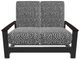 Telescope Casual Leeward Agra Classic/Graphite Fabric/Polymer Outdoor MGP Cushion Hidden Motion Loveseat with Chestnut Rustic Polymer Arms-1