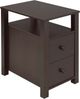 Brassex Inc. Dark Cherry Accent Table with 2 Drawers-0