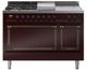 Ilve® Nostalgie II Noblesse 48'' Burgundy Pro Style Dual Fuel Range with Burnished Trim-0