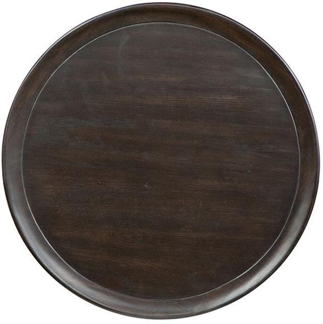 Magnussen Home® Lindon Coffee Bean Dark Round Pedestal Accent End Table-2