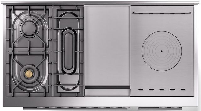 Ilve® Professional Plus II 48" Stainless Steel Pro Style Dual Fuel Range-1