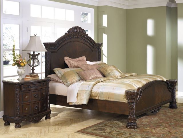 Millennium® By Ashley® North Shore Dark Brown Queen Panel Bed-1
