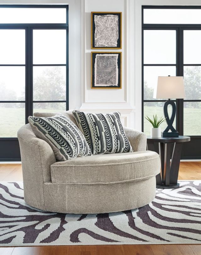 Benchcraft® Calnita Sisal Oversized Swivel Accent Chair-4