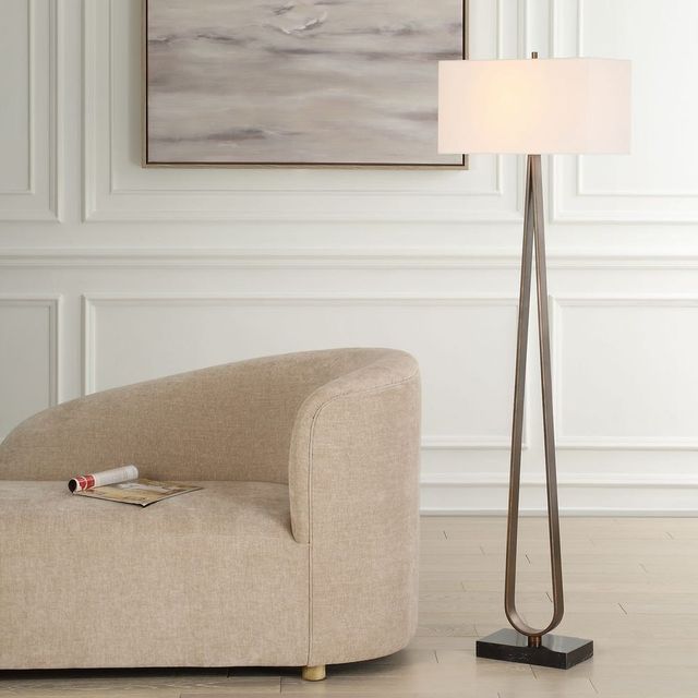 Uttermost® Galloway Black/Bronze Floor Lamp-1