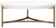 Modus Furniture Lyon White Coffee Table with Brushed Bronze Base-1