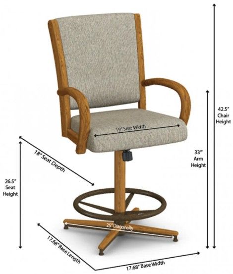 Chromcraft Customizable Camryn Swivel Tilt Counter Height Dining Stool-2