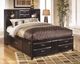 Ashley® Kira Almost Black King Storage Bed with 8 Drawers-1