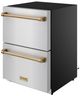 Thor Kitchen® Gordon Ramsay 24" 5.4 Cu. Ft. Stainless Steel Outdoor Under-Counter Refrigerator with Bronze Handle-3