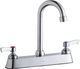 Elkay Chrome 8"8" Centerset Exposed Deck Faucet with 4" Gooseneck Spout and 2" Lever Handles-0