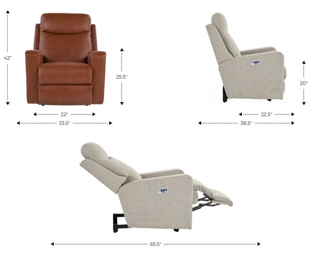 La-Z-Boy® Emmons Oak Leather Power Wall Recliner with Headrest and Lumbar-2