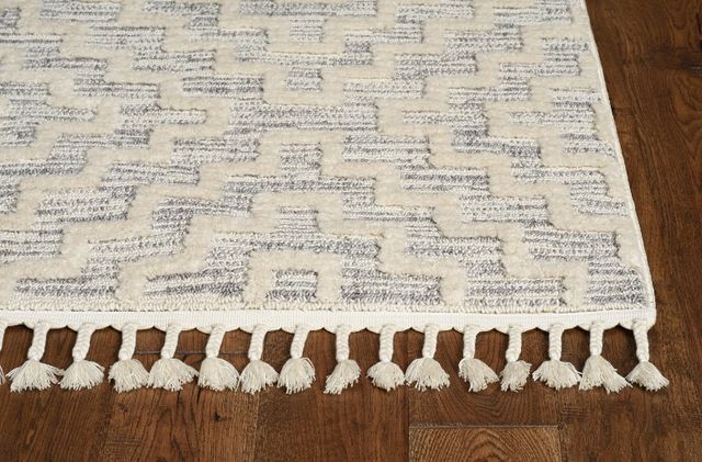 KAS Rugs Willow Ivory/Gray Honeycomb 5'x8' Area Rug-1