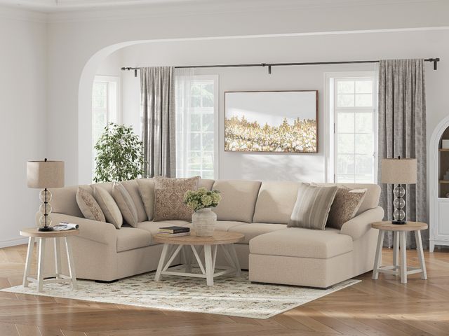 Benchcraft® LadyMae 4-Piece Twill Right-Arm Facing Sectional and Chaise-1