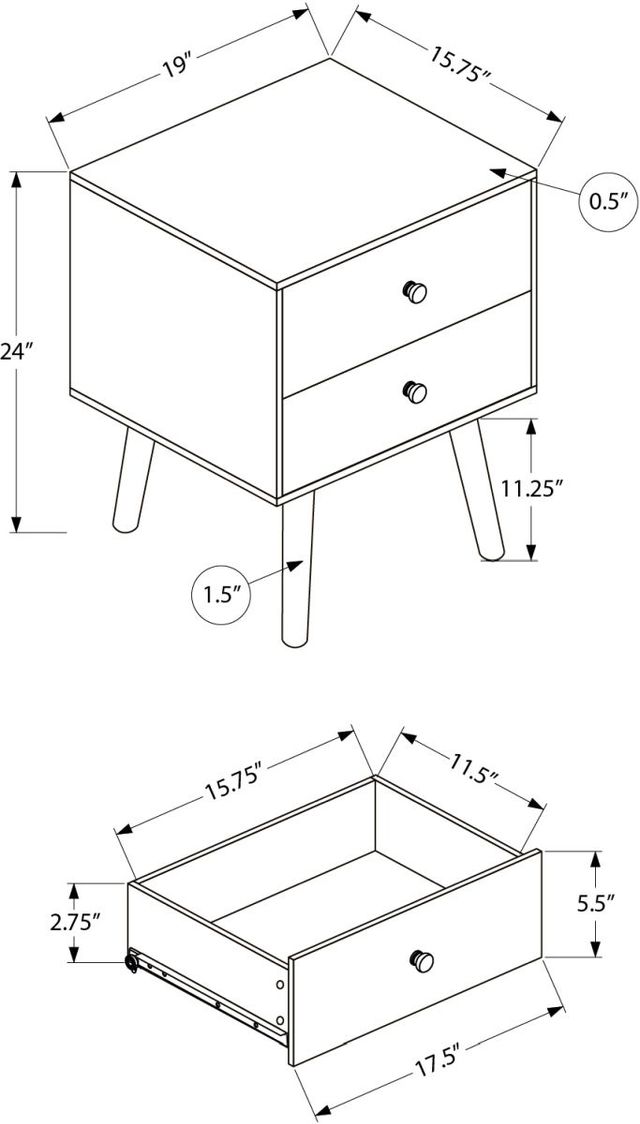Monarch Specialties Inc. Grey End Table -1