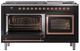 Ilve® Nostalgie II Noblesse 60'' Glossy Black Pro Style Dual Fuel Range with Copper Trim-3