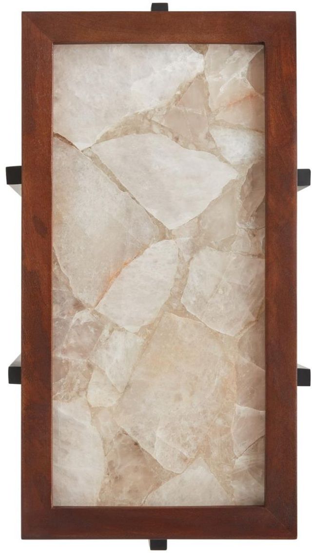 Martin Svensson Viewpoint Light Smoke Accent Table with Wood Trim-3