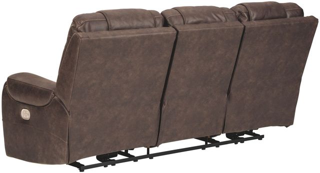 Signature Design by Ashley® Yacolt Walnut Power Recliner Sofa with Adjustable Headrest-2