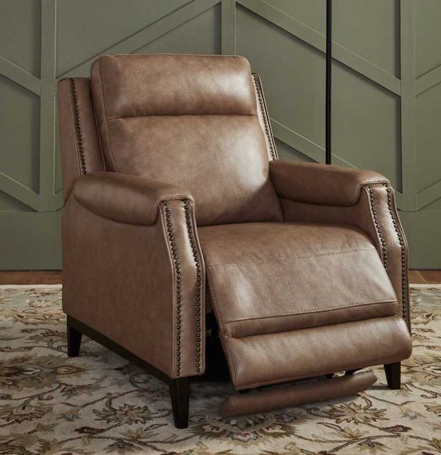 Liberty Furniture Rawling York Sand Leather Manual Pushback Recliner-2