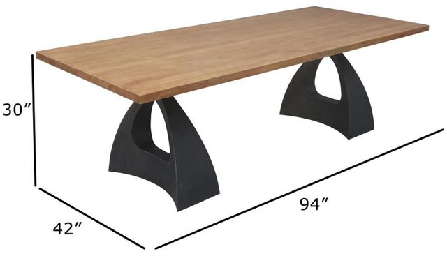 Nest Home Collections Orion Rectangular Light Natural Dining Table with Black Base-3
