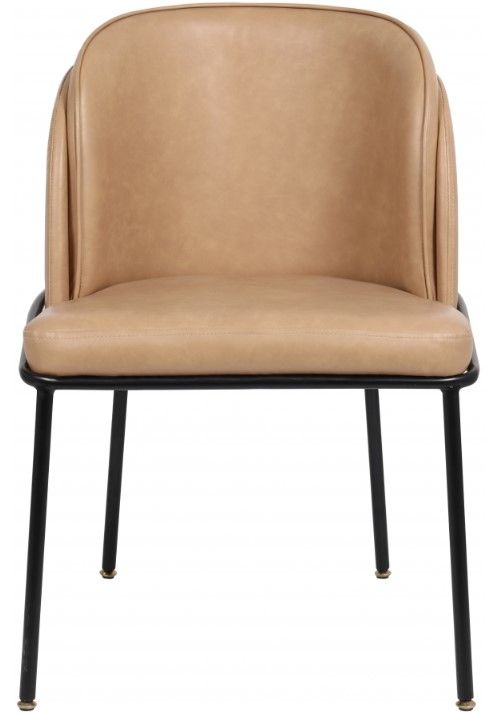 Meridian Furniture Jagger Tan/Matte Black Vegan Leather Dining Side Chair-2